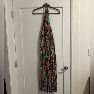 Rixo multi color halter dress